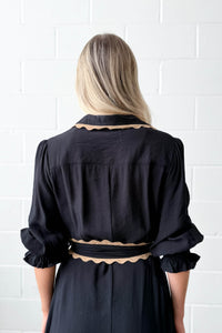Fria The Label Lace Trim Godet Dress