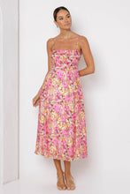 Load image into Gallery viewer, Valentina Midi Dress Pink Orange Floral
