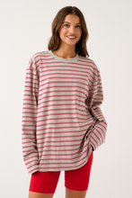 Load image into Gallery viewer, Harley Long Sleeve - Grey Marle Stripe | Cartel &amp; Willow
