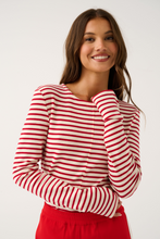 Load image into Gallery viewer, Aspyn Top - Ruby Stripe | Cartel &amp; Willow
