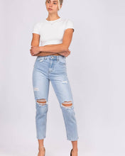 Load image into Gallery viewer, Harley Distressed Mom Jeans Light Wash
