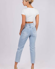 Load image into Gallery viewer, Harley Distressed Mom Jeans Light Wash
